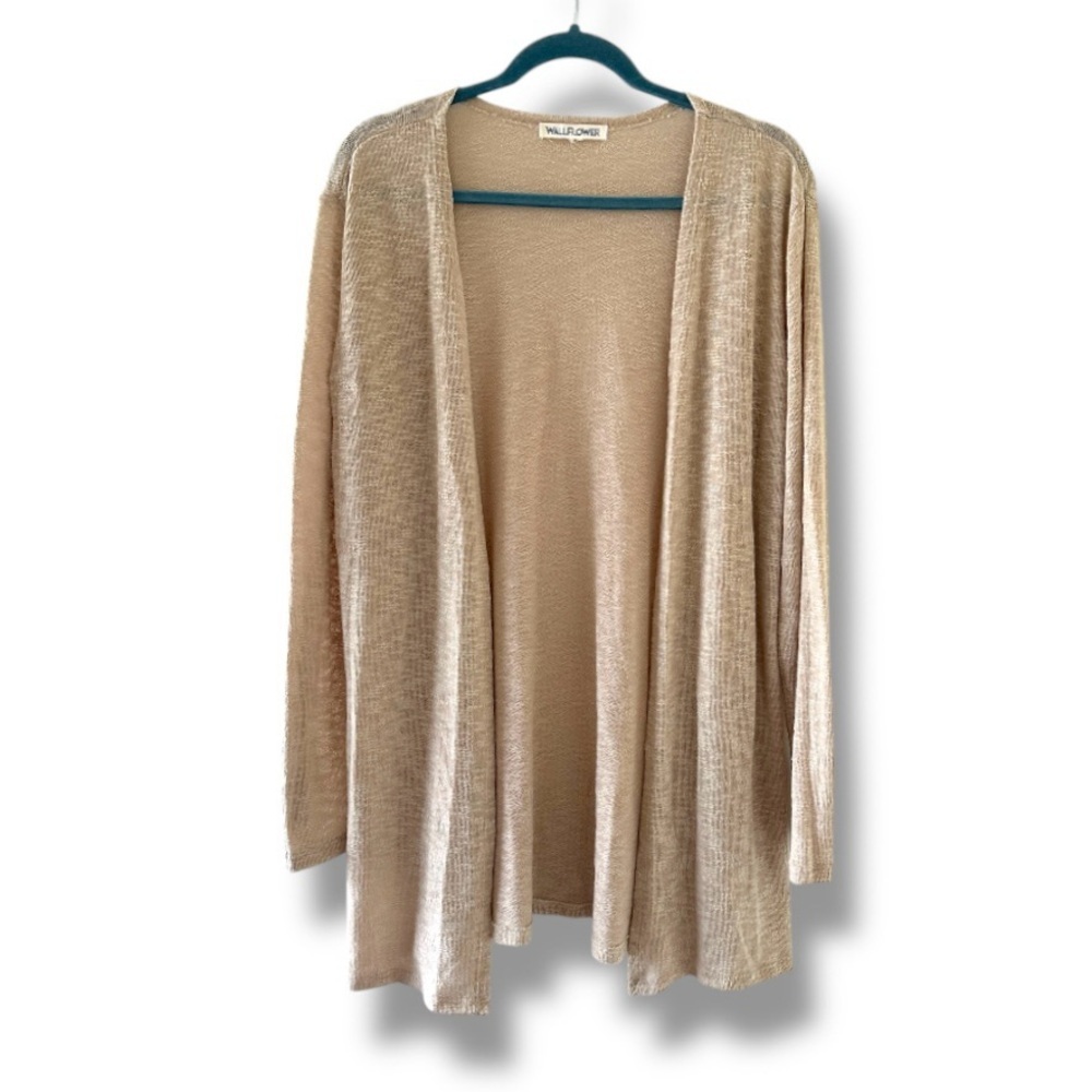 Wallflower Cream Open Front Cardigan Women's Size Large/XL Fall Minimalist Cozy